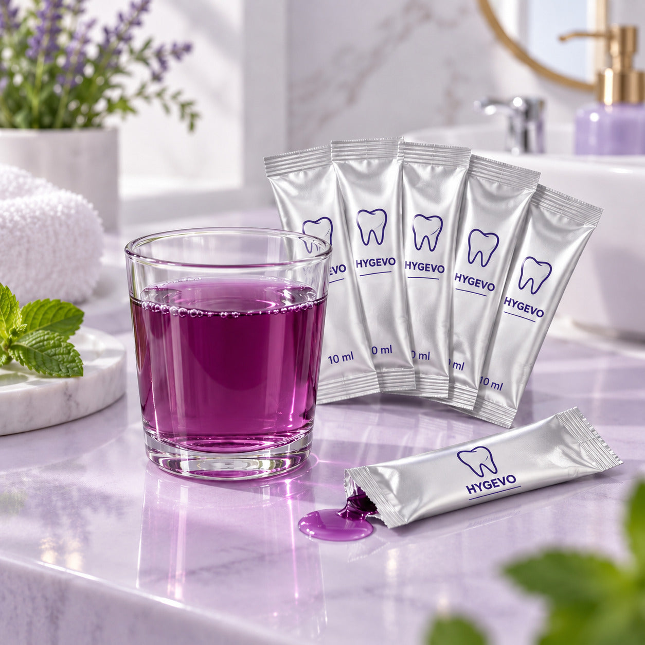 HYGEVO Portable Purple Mouthwash product view
